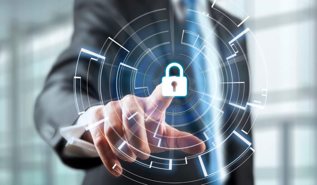 Fraud Alert vs. Credit Freeze - Consumer Law Professionals Hand pointing to lock symbol, depicting securing credit with a fraud alert and credit freeze